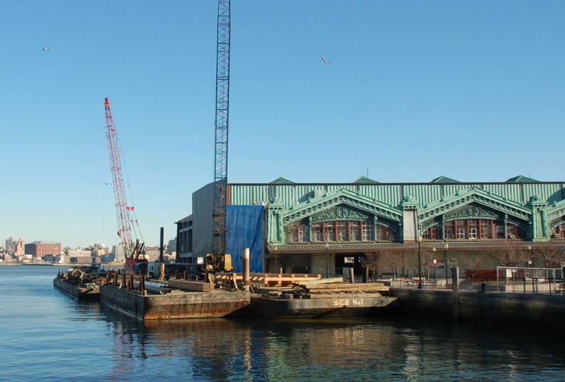 Ongoing construction to the ferry slips and terminal @ Hoboken Terminal. Photo taken by Brian Weinberg, 2/19/2006.