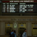 New Haven Line Departure Board @ Grand Central Terminal showing the special US OPEN trains to Mamaroneck. Photo taken by Brian W