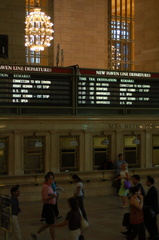 New Haven Line Departure Board @ Grand Central Terminal showing the special US OPEN trains to Mamaroneck. Photo taken by Brian W