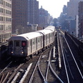 R-62A 2190 @ 125 St (1). Train is traveling northbound and is switching from the middle track to the northbound track. Photo tak