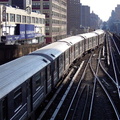 R-62A 2186 @ 125 St (1). Train is traveling northbound and is switching from the middle track to the northbound track. Photo tak