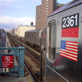 R-62A 2361 & 2201 @ 125 St (1). Photo taken by Brian Weinberg, 3/9/2003.