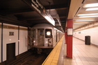 R-42 4884 @ Fulton Street (M) - front of the southbound platform, i.e. the upper level (looking north). Photo taken by Brian Wei