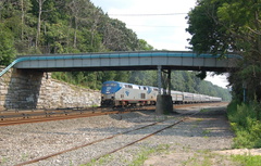 Amtrak P32AC-DM 707 &amp; P42DC 102 @ Riverdale (Train 49, Lake Shore Limited). Photo taken by Brian Weinberg, 7/9/2006.