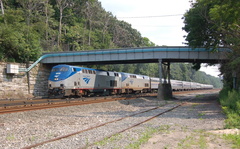 Amtrak P32AC-DM 707 &amp; P42DC 102 @ Riverdale (Train 49, Lake Shore Limited). Photo taken by Brian Weinberg, 7/9/2006.