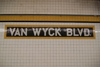 Briarwood - Van Wyck Blvd (F) - name tablet on the Manhattan-bound platform. Photo taken by Brian Weinberg, 7/16/2006.