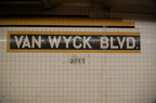 Briarwood - Van Wyck Blvd (E/F) - name tablet toward the middle of the Manhattan-bound platform. Photo taken by Brian Weinberg,