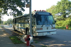 NYPD Bus 9598 @ Briarwood - Van Wyck Blvd (E/F). Photo taken by Brian Weinberg, 7/16/2006.