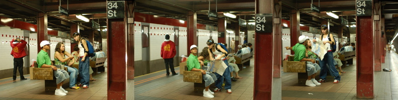 34 St - Herald Sq (B/D/F/V) - uptown platform. Photo taken by Brian Weinberg, 7/26/2006.