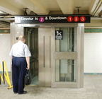 Downtown elevator @ Times Square (1/2/3) - 41st Street mezzanine. Photo taken by Brian Weinberg, 8/3/2006.