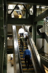 Times Square (7) - eastern escalator off the Flushing platform. mezzanine. Photo taken by Brian Weinberg, 8/3/2006.