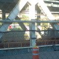 Stranded (B) train on the Manhattan Bridge. Power was shut off due to a fire. Photo taken by Brian Weinberg, 8/16/2006.