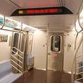 R-160B 8713 @ 57 St - 7 Av (N) - interior. Note: first revenue run of the R-160 fleet as part of the 30-day test. Photo taken by