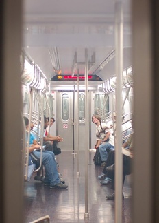 R-160B 8714 (N) - interior with SubChatters. Note: first revenue run of the R-160 fleet as part of the 30-day test. Photo taken