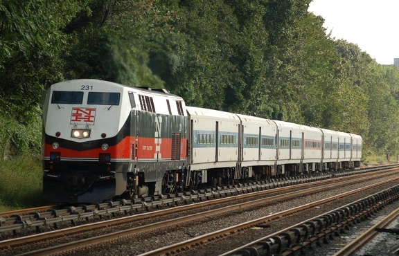 Metro-North Commuter Railroad (MNCR)/CDOT P32AC-DM 231 @ Riverdale (Hudson Line). Photo taken by Brian Weinberg, 9/3/2006.