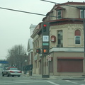 In the distance, the Staten Island North Shore right-of-way crossing over Port Richmond Avenue. Photo looks south. Photo taken b