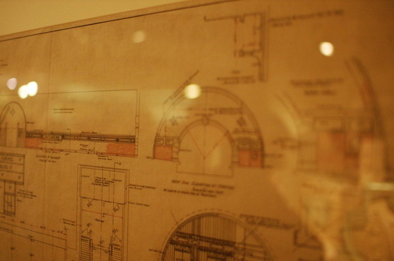 Plans of the Mott Avenue - 149 St station @ Transit Museum Gallery Annex at Grand Central Terminal - Heins and LaFarge exhibit.