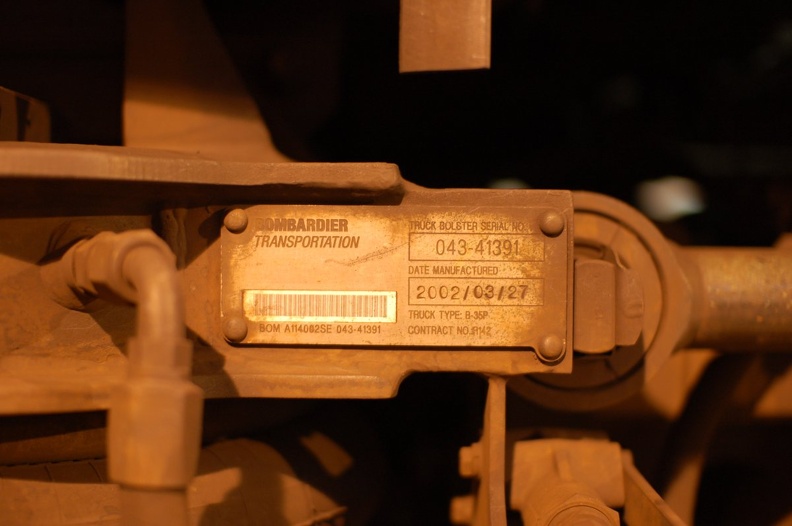 R-142 6971 @ East 180th Street Maintenance Facility (Bronx). Detail of truck bolster seal. Photo taken by Brian Weinberg, 4/15/2007. DSC_2393.jpg