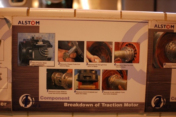 Poster of the breakdown of an Alstom traction motor @ East 180th Street Maintenance Facility (Bronx). Photo taken by Brian Weinb