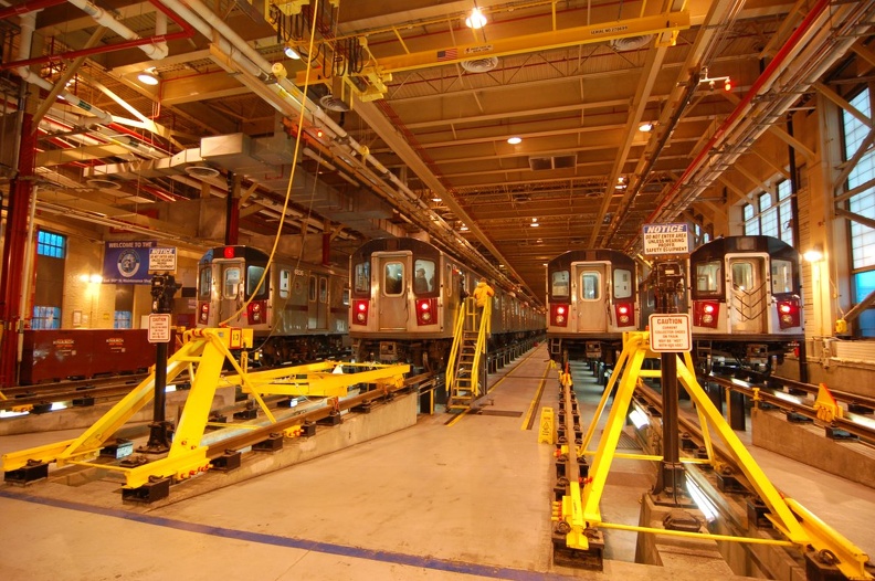 L to R: R-142 6736, 6836, 6861, and R-142A 7245 @ East 180th Street Maintenance Facility (Bronx). Photo taken by Brian Weinberg, 4/15/2007. DSC_2497.jpg