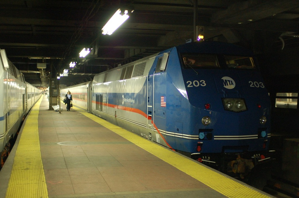 Metro-North Commuter Railroad P32AC-DM 203 @ Grand Central Terminal, Track 35, Hudson Line Express. This is the second rebuilt a