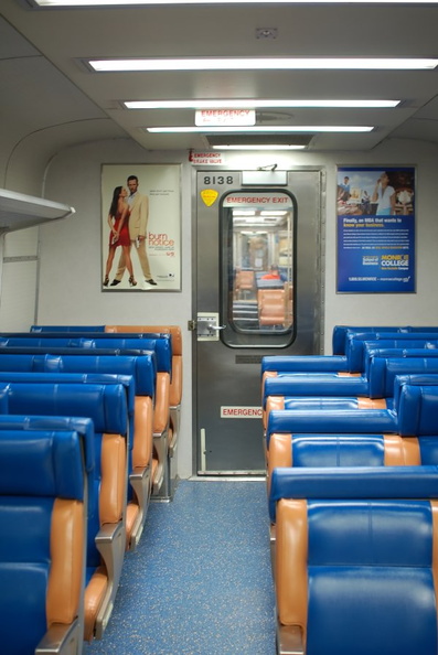 Metro-North M-3A 8138 @ Grand Central Terminal. Interior. This pair received an experimental interior rehab. Photo taken by Brian Weinberg, 7/19/2007. DSC_4760f_30.jpg