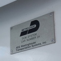 METRO-DADE
DCM System
Car Number 24
AEG Westinghouse Transportation Systems, Inc.
Miami Metromover car 24 builders plate. Ph