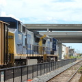 CSX GE C40-8W 7707 and 7826 @ Tri-Rail Metrorail Transfer Station. Photo taken by Brian Weinberg, 9/12/2007.