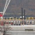 Weeks Marine barge @ 207 St Yard. The barge is full of subway cars destined for a reef off the east coast. Visible are various y