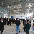 Commuters and tourists exiting PATH's new WTC station on the first weekday of operation. My camera's clock was off by an hour. T