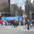 Free coffee and donuts in front of the Millennium hotel.   Photo taken by Brian Weinberg, 11/24/2003.