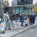 A lot of news cameras.  Photo taken by Brian Weinberg, 11/24/2003.