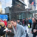 Free coffee and donuts in front of the Millennium hotel.   Photo taken by Brian Weinberg, 11/24/2003.