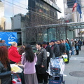 Free coffee and donuts in front of the Millennium hotel.   Photo taken by Brian Weinberg, 11/24/2003.