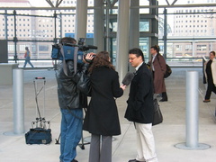 Spanish Channel interview. Photo taken by Brian Weinberg, 11/24/2003.