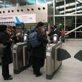 AirTrain customers @ Howard Beach swiping and/or arguing and being let in/out for free.