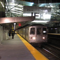 An out of service R-44 (A) nb @ Howard Beach.