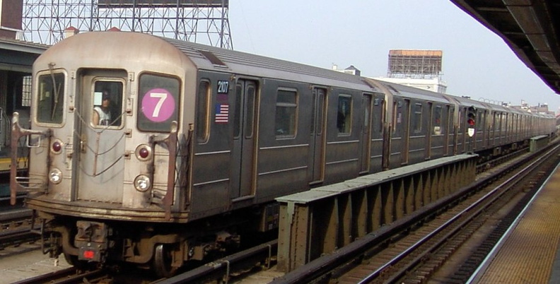 R-62A 2107 @ 33 St - Rawson St (7). Photo taken by Brian Weinberg, 5/7/2003. PDRM4412.jpg