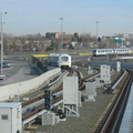 AirTrain JFK Yard on the Howard Beach leg. Photo taken by Brian Weinberg, 1/11/2004.