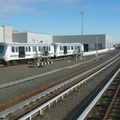 AirTrain JFK Yard on the Howard Beach leg. Photo taken by Brian Weinberg, 1/11/2004.