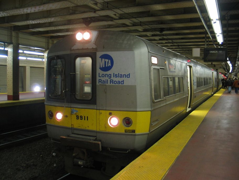 LIRR M-3 9911 @ Penn Station. Photo taken by Brian Weinberg, 1/11/2004.