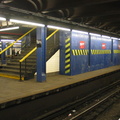 Temporary wooden shed built on to the back of a staircase on the center platform @ 59 St-Columbus Circle. Photo taken by Brian W