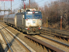 Amtrak AEM7 941 @ Edison, NJ. Photo taken by Brian Weinberg, 2/13/2004.