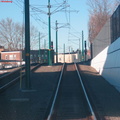 Exiting the Branch Brook Park station of the  Newark City Subway. Photo taken by Brian Weinberg, 2/16/2004.