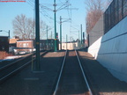 Exiting the Branch Brook Park station of the  Newark City Subway. Photo taken by Brian Weinberg, 2/16/2004.