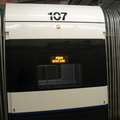 NJT NCS LRV 107 @ inbound platform at Newark Penn Station. Photo taken by Brian Weinberg, 2/16/2004.