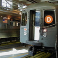 R-68 2654 @ Concourse Yard. These cars were cleaned up for the press tours of the Manhattan Bridge reopening. Here they are read