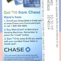 Chase Commuter Cash Metrocard