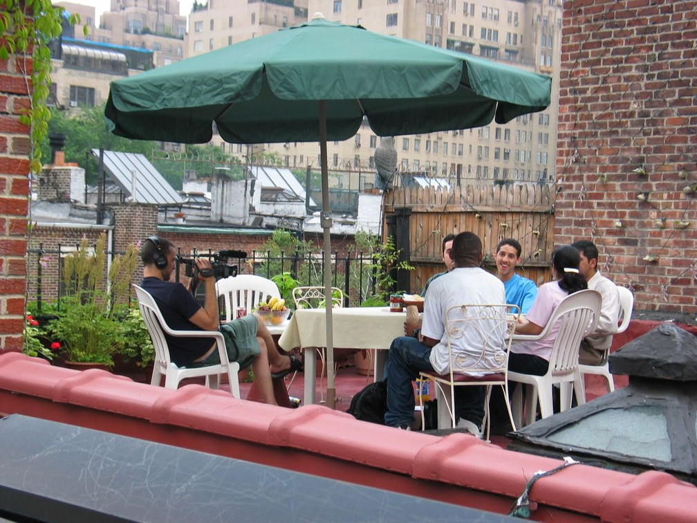 The Ultimate Ride crew talks shop on the roof while waiting their turns for the one-on-one profile interview. Photo taken by Bri