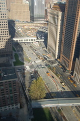 WFC, Route 9A / West Street, and the WTC site, looking north. Photo taken by Brian Weinberg, 12/3/2006.